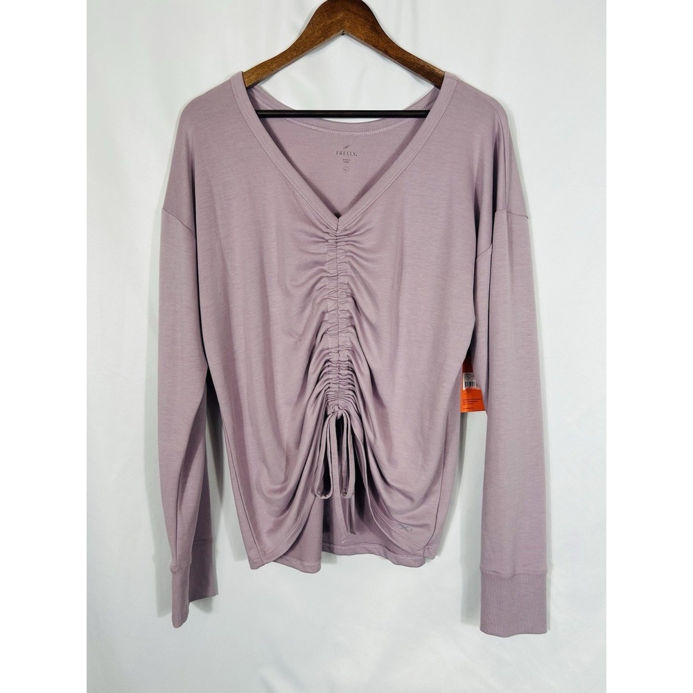 Freely Women's Willow Ruched Drawstring Pullover Top Size XL Lounge Athleisure - Picture 1 of 9